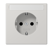 JUNG Штепсельная розетка SCHUKO 16A, 250V~ с защитой от детей и полем для надписи светло-серая