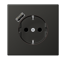 JUNG Антрацит Розетка SCHUKO® с USB-зарядным устройством, тип А термопласт