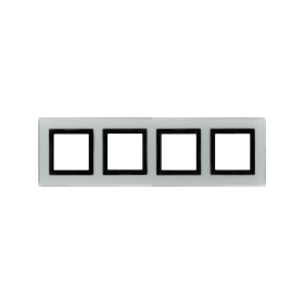 DKC Avanti Рамка из натурального стекла, светло-серая, 4 поста (8 мод.)