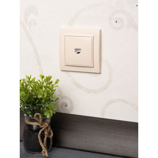 Минск Розетка RJ-45 2-местная СП бежевая EKF