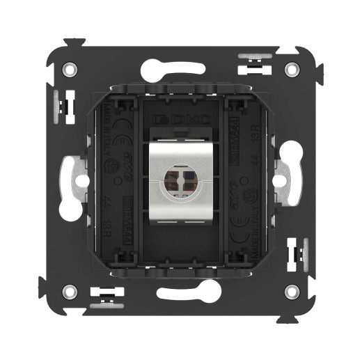 Компьютерная розетка RJ-45 без шторки в стену, кат.5e одинарная экранированная, Avanti, черный матовый