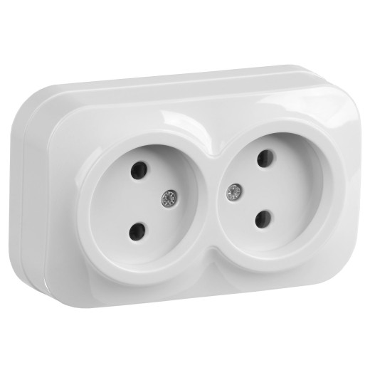 GLORY Роз. 2-я без з/к/ш о/у 10А РС22-2-ХБ белый IEK