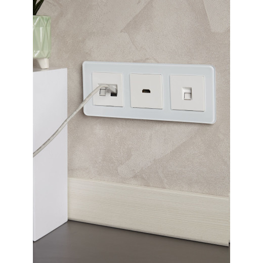 BRITE Рамка 3-мест. РУ-3-2-Бр стекло бел. RE IEK