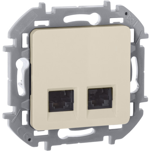 Розетка компьютерная двойная RJ45 категория 6 UTP - Legrand/Daccord Inspiria - слоновая кость