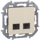 Розетка компьютерная двойная RJ45 категория 6 UTP - Legrand/Daccord Inspiria - слоновая кость