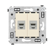 DKC Avanti Компьютерная розетка RJ-45 без шторки в стену, кат.5e двойная экранированная, 