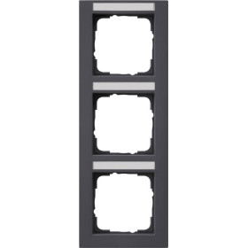 Gira E2 Антрацит Рамка 3-ая вертикальная с полем для надписи