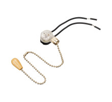 REXANT Выключатель для настенного светильника c проводом и деревянным наконечником «Gold», индивидуальная упаковка, 1 шт..