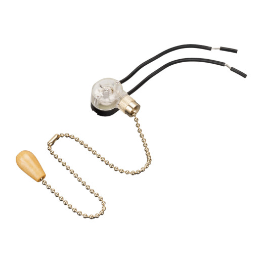 Выключатель для настенного светильника c проводом и деревянным наконечником 