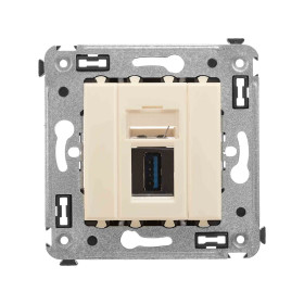 DKC Avanti USB 3.0 розетка одинарная в стену, тип А-А, 