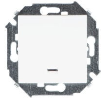 Simon 15 Белый Выключатель 1-клавишный с подсветкой, 16А, 250В, винт.зажим