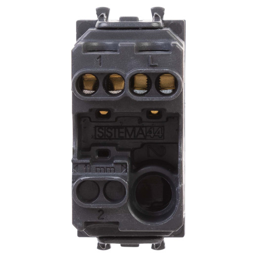 Выключатель модульный, Avanti, черный квадрат, 1 модуль