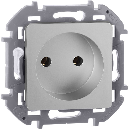 Розетка без заземления - Legrand/Daccord Inspiria - без шторок 16А 250В винтовые зажимы - алюминий