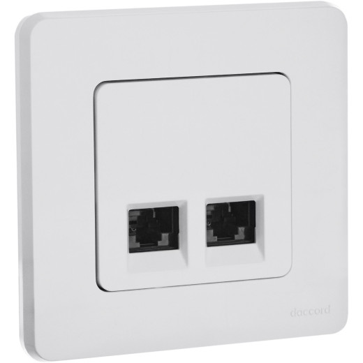 Розетка компьютерная двойная RJ45 категория 5e UTP - Legrand/Daccord Inspiria - белый