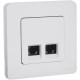 Розетка компьютерная двойная RJ45 категория 5e UTP - Legrand/Daccord Inspiria - белый