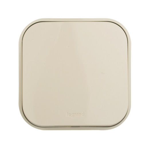 Выключатель кнопочный одноклавишный - Legrand Quteo - IP20 6А 250В винтовые зажимы накладной монтаж - слоновая кость
