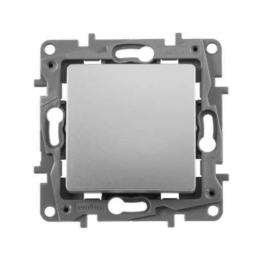 Переключатель одноклавишный - Legrand Etika - 10А 250В безвинтовые зажимы - алюминий