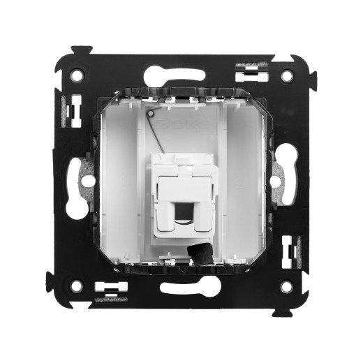 Телефонная розетка RJ-12 в стену одинарная, Avanti, белое облако