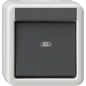 Gira WG Серый матовый Выключатель 1-клавиш. IP44