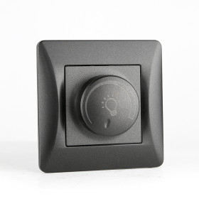 Светорегулятор поворотный (диммер) для светодиодных ламп, 125-250V, 200W (антрацит)