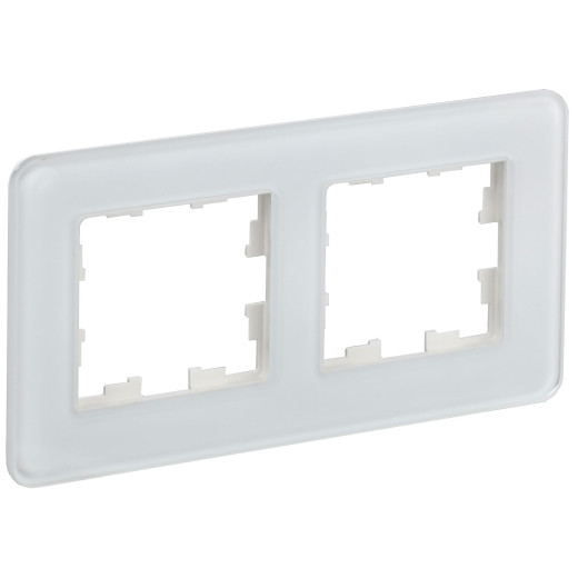 BRITE Рамка 2-мест. РУ-2-2-Бр стекло бел. RE IEK
