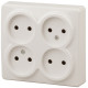 Розетка ЭРА Эксперт 11-2210-02 четверная 4х2P 16A-250В IP20 ОУ горизонт. слоновая кость