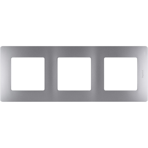 Рамка 3 поста - Legrand Etika - алюминий