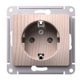 Systeme Electric Glossa Сосна Розетка с заземлением со шторками, 16А, механизм