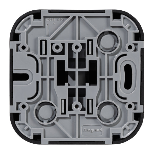 Переключатель одноклавишный - Legrand Quteo IP20 - 10A 250В винтовые зажимы - чёрный матовый