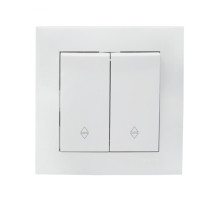 EKF PROxima Валенсия выключатель 2-кл. 10А белый проходной.