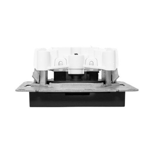 Механизм розетки, 16А, без заземления, со шторками, чёрный Эпика EKF