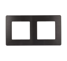ЭРА Рамка для розеток и выключателей Серия 12 12-5102-05 на 2 поста, Сатин, антрацит