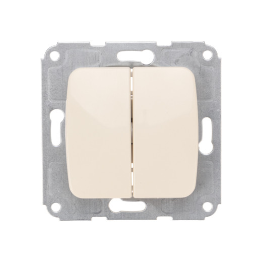 DEA Выключатель 2кл с/у 10А меx. Беж KRANZ
