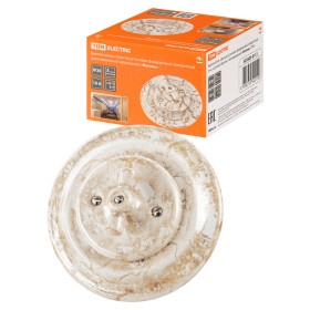 TDM Выключатель скрытой установки фарфоровый поворотный 2-кл. с ручкой (бантик) 10А мраморный «Болонь» T