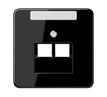 JUNG CD 500/CD plus Черная Накладка 2-ой наклонной ТЛФ/комп розетки с полем для надписи