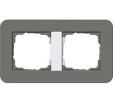 Gira E3 Темно-серый/Белый глянцевый Рамка 2-ая