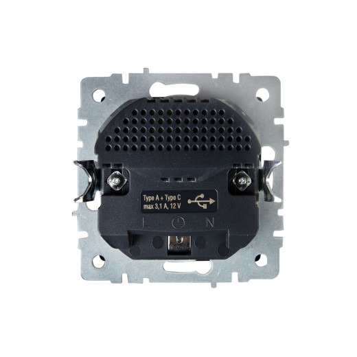 BRITE Роз. с з/к/ш 16А с USB A+C 18Вт РЮш11-1-БрШ шамп. IEK