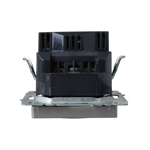 BRITE Роз. с з/к/ш 16А с USB A+A 3,1А РЮш10-2-БрА алюм. IEK