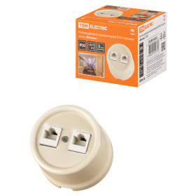 TDM Розетка двойная компьютерная RJ45 сл. кость «Болонь»