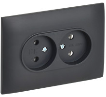 IEK SKANDY Титан Розетка 2-ая б/з 10А в сборе SK-R10T