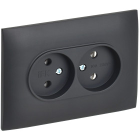 IEK SKANDY Титан Розетка 2-ая б/з 10А в сборе SK-R10T