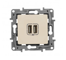 Legrand Etika Слоновая кость Розетка USB 2-ая 240В/5В 2400мА.