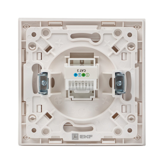 Стокгольм Механизм Розетки Phone 1-местной белый EKF PROxima