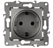 ЭРА Розетка Серия 12 12-2102-12 2P+E Schuko со шторками 16A-250В IP20 графит