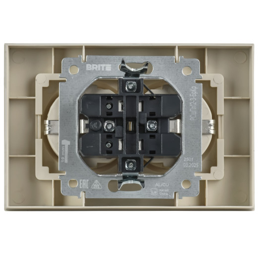 BRITE Роз. 2-я с з/к/ш пл 16А в сб. РСшПл12-3-БрКр беж. IEK