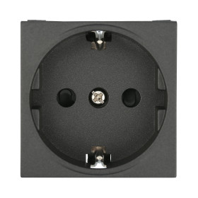 Ecoplast LK45 Розетка с з/к, со шторками глянцевая поверхность (черный бархат)