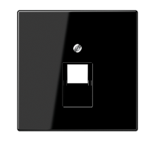 JUNG LS 990 Черная Накладка 1-ой наклонной ТЛФ/комп розетки