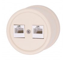 BIRONI Лизетта Пластик Песочное золото Розетка 2-ая RJ45