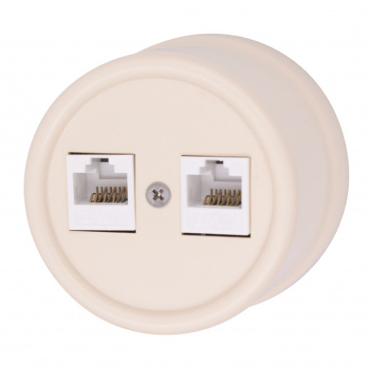 Лизетта Пластик Песочное золото Розетка 2-ая RJ45