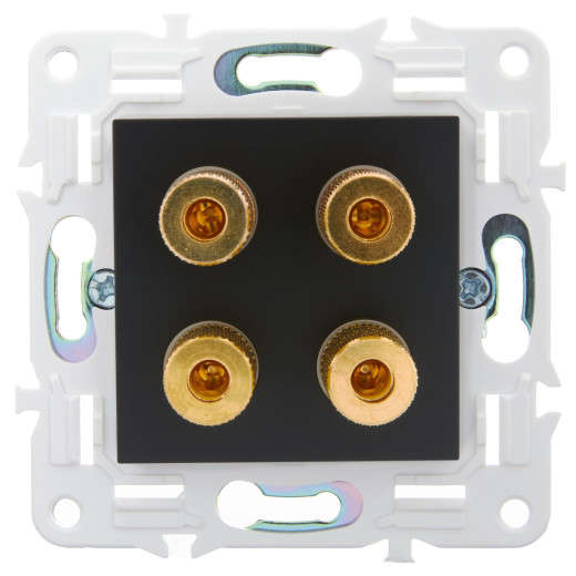 SKANDY Аудиорозетка 4-мест. SK-A01Bl черн. IEK